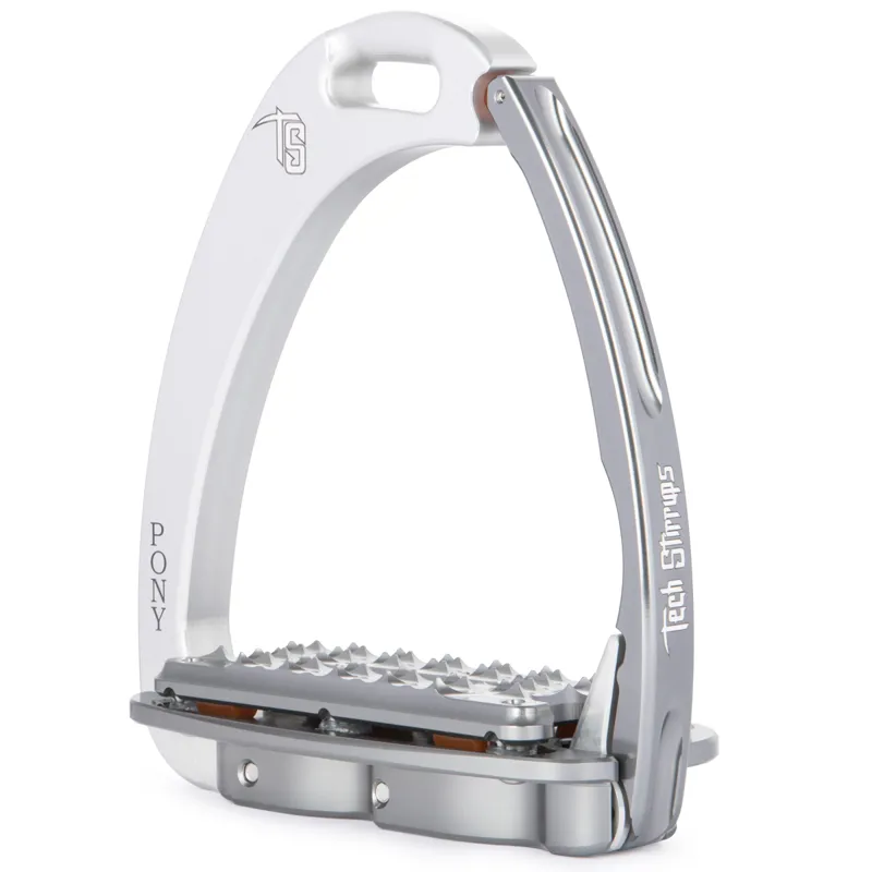 Tech Stirrups Venice Pony Plus - Silver/Titanium